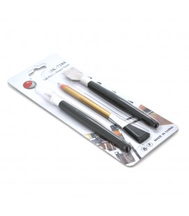 Набір інструментів BAKKU BK-7280-C (шпателек, щітка з гумкою, скальпель), Blister