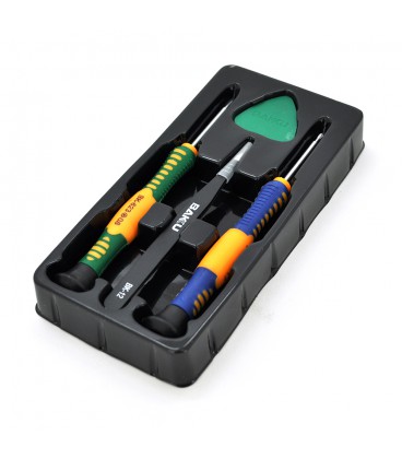 Набір інструментів BAKKU BK-7290-E (2 викрутки, пінцет, медіатор), Blister-box