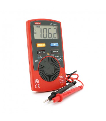 Мультиметр UNI-T UT120C: вимірювання V A Ω C Hz °C. Функції True RMS продзвінку тест діодів перевірка транзисторів. Габарити 110