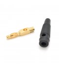 Наконечник кабельний, гвинтова фіксація, ізолятор: ПВХ, діаметр 4мм, штекер позолочений, 220V/50A, чорний, 100 штук в упаковці, 