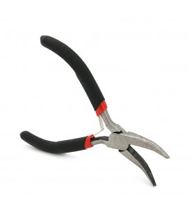Длинногубцы изогнутые Voltronic, 4,5-дюймовые, черно-красные ручки, 120мм