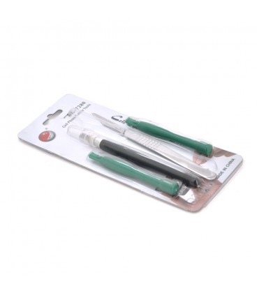 Набір інструментів BAKKU BK-7280-B (2 скальпеля + 2 пластикові лопатки для розбирання корпусів), Blister