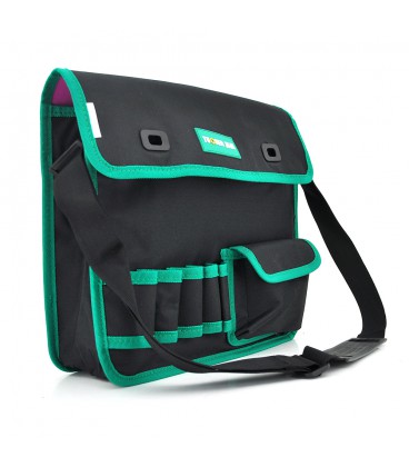 Сумка для монтажных инструментов TUOSEN, 8 кармашков, черно-зеленая