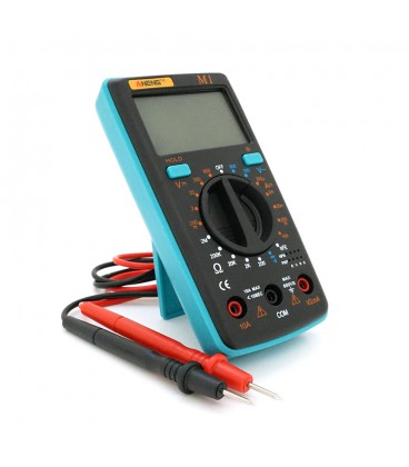 Мультиметр ANENG AN-M1. Вимірювання: VDC, VAC, ADC, Ω. Функції: продзвонювання, перевірка діодів, тест транзисторів, Hold, підсв