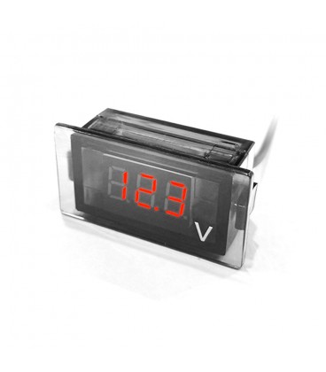 Цифровий вольтметр DY-R, діапазон вимірювань 12-24V, 49x18x26 mm, Red
