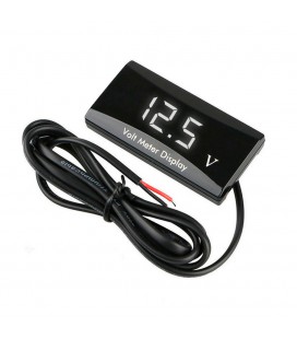Світлодіодний цифровий вольтметр герметичний IP99, діапазон вимірювань від 8V до 18V, White