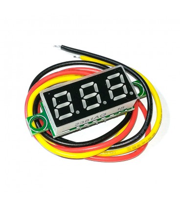 Цифровий вольтметр, діапазон вимірювань 0 -100V, 0.28", три дроти, Green