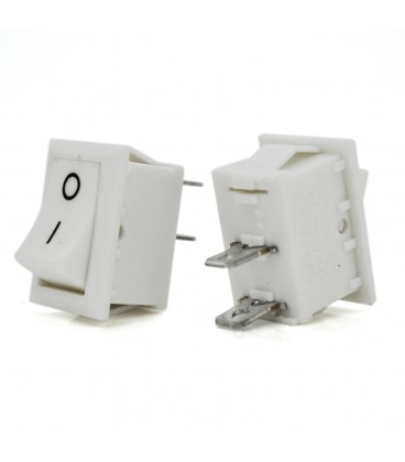 Перемикач ON-OFF KCD11-101 Small, 250VAC / 3A, 2 контакта, White,  Q500