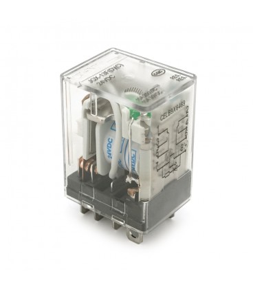 Реле електромагнітне CHINT JQX-13F(D)/2Z, DC24V, контактна група 2CO+2NO, (0,9~1,2) Вт, номінальний струм 10А, котушка 640×(1±10