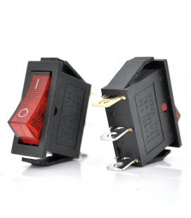 Перемикач ON-ON KCD3-102N, 250VAC / 16A, 3 контакта, Red, Q200