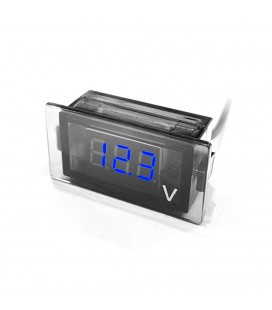 Цифровий вольтметр DY-B, діапазон вимірювань 12-24V, 49x18x26 mm, Blue