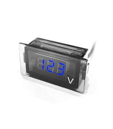 Цифровой вольтметр DY-B, диапазон измерений 12 -24V, 49x18x26 mm, Blue