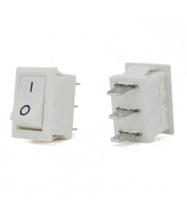 Перемикач ON-ON KCD1-102, 250VAC / 6A, 3 контакта, White,  Q100