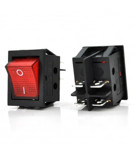 Перемикач ON-OFF KCD4-201N, 250VAC / 16A, 4 контакти, Red, Q50 ( 246*170*41 ) 0,66 кг