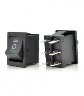 Перемикач ON-OFF KCD2-213, 250VAC / 6A, 6 контактів, Black,  Q100