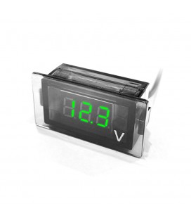 Цифровий вольтметр DY-G, діапазон вимірювань 12-24V, 49x18x26 mm, Green