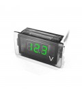 Цифровий вольтметр DY-G, діапазон вимірювань 12-24V, 49x18x26 mm, Green