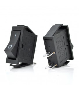 Перемикач ON-ON KCD3-102, 250VAC/16A, 2 контакти, Black, Q100