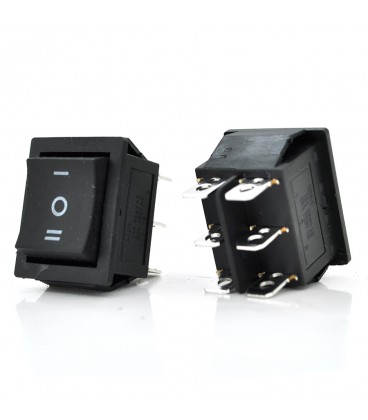 Перемикач  ON-OFF KCD1-106, 250VAC / 15A, 6 контактів, Black, Q50 ( 246*170*41 ) 0,63 кг