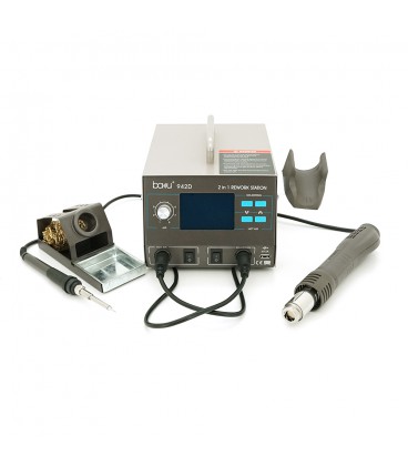 Паяльна станція BAKU BA-942D з цифровою індикацією на фен та на паяльник, DC:110-240V, 4A,700W, 5 кг