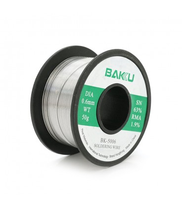 Припій BAKKU BK-5006 0,6mm (Sn 63%, Pb 35.1%, rma1.9%)