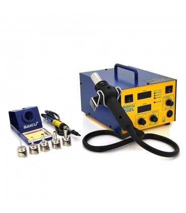 Паяльная станция BAKKU BK-702L цифровая индикация, фен, паяльник (320*270*192) 4,82 кг