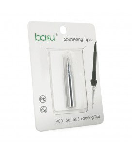 Жало для паяльника BAKKU BK-900M-T-2.4D,silver, 4*6.3mm, мідь, гальванічне покриття, висока теплопровідність, швидке нагрівання,