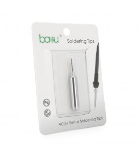 Жало для паяльника BAKKU BK-900M-T-2C,silver, 4*6.3mm, мідь, гальванічне покриття, висока теплопровідність, швидке нагрівання, п