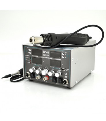 Паяльна станція BAKKU BA-8305D  цифрова індикація, фен, паяльник, БЖ DC 0-30В, 5A (340*278*208) 5,1 кг