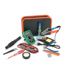 Набор инструментов для пайки HandSkit, 15 предметов + мультиметр