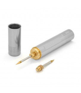 Аккумуляторный беспроводной портативный паяльник, АКБ 18650 (2600мА) + 2 жала + зарядное устройство, Silver