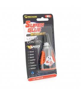 Клей MECHANIC OK5, ціаноакрилатний, однокомпонентний, термостійкий, швидкої полімеризації клей з низькою в'язкістю, 5g, блістер
