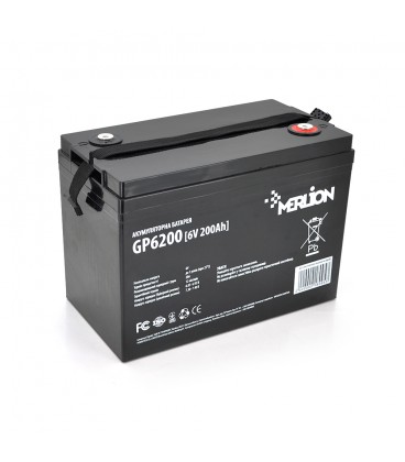 Аккумуляторная батарея MERLION AGM GP6200 6 V 200Ah ( 306 x 168 x 220), 26.3 kg Q1