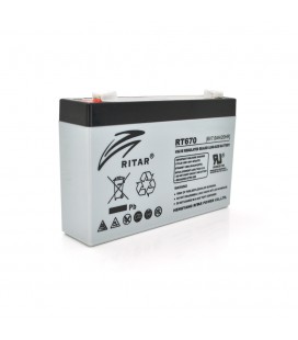Акумуляторна батарея AGM RITAR RT670, Black Case, 6V 7.0Ah (151х34х94 (100)) Q20