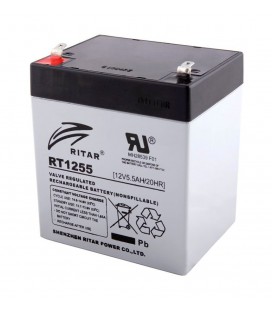 Акумуляторна батарея AGM RITAR RT1255, Gray Case, 12V 5.5Ah ( 90 х 70 х 101 (107) ) Q10