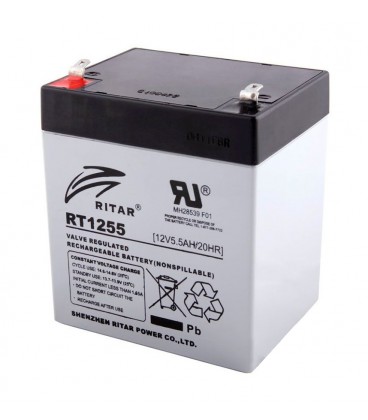 Акумуляторна батарея AGM RITAR RT1255, Gray Case, 12V 5.5Ah ( 90 х 70 х 101 (107) ) Q10