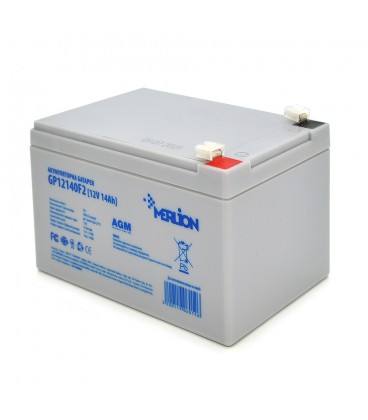 Акумуляторна батарея MERLION AGM GP12140F2 12 V 14 Ah ( 150 x 98 x 95 (100) ), 3.55 kg, Grey, Q6/252