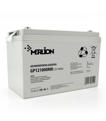 Акумуляторна батарея MERLION AGM GP121000M8 12 V 100 Ah ( 329 x 172 x 218 ) White Q1