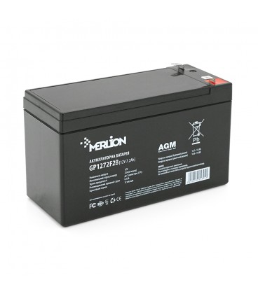 Аккумуляторная батарея MERLION AGM GP1272F2B 12 V 7,2 Ah ( 150 x 65 x 95 (100) ), 1.85 kg Black Q10