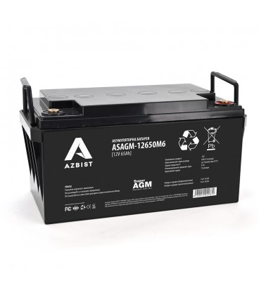 Акумулятор AZBIST Super AGM ASAGM-12650M6, Black Case, 12V 65.0Ah (348 х 168 х 178) Q1/48