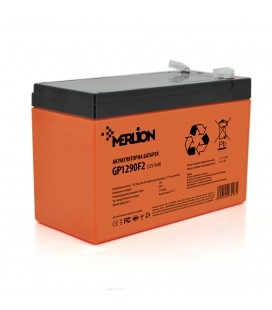 Акумуляторна батарея MERLION AGM GP1290F2 PREMIUM 12 V 9 Ah (150 x 65 x 95 (100)) Orange Q10
