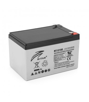 Акумуляторна батарея AGM RITAR RT12100, Gray Case, 12V 10.0Ah ( 151 х 65 х 111 (117 ) ) Q10