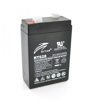 Акумуляторна батарея AGM RITAR RT628, Black Case, 6V 2.8Ah (66х34х 97 (103)) Q25