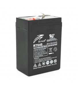 Акумуляторна батарея AGM RITAR RT645, Black Case, 6V 4.5Ah ( 70х47х99 (105) ) Q20