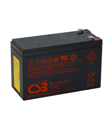Акумуляторна батарея CSB GP1272F2, 12V 7,2Ah (151х65х100мм) 2,4 кг Q10/420