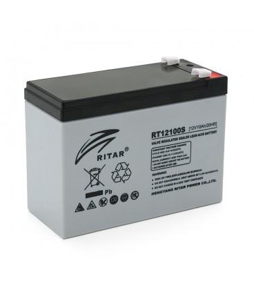 Аккумуляторная батарея AGM RITAR RT12100S, Gray Case, 12V 10.0Ah ( 151 х 98 х 95 (101 ) ), 3.5 kg Q8