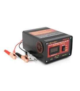 Пуско-зарядне ЗУ РОБОТ-30 для акумуляторів 12/24V (1-400Ah) (MF, WET, AGM, GEL, CA/CA), 160-245V, Струм заряду 20А, крокодили в 