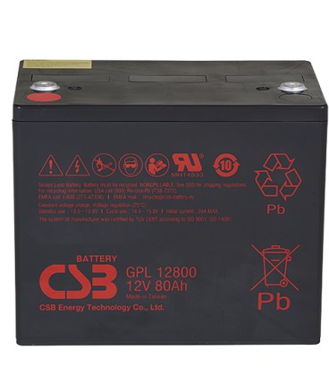 Акумуляторна батарея CSB GPL12800, 12V 80Ah (261х168х210 (220)