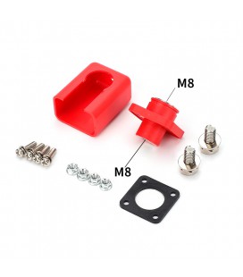 Корпусна прохідна клема М8-M8, 200A, 1000V, мідь, Red