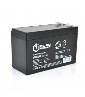 Акумуляторна батарея EUROPOWER AGM EP12-7.2F2 12 V 7,2 Ah ( 150 x 65 x 95 (100) ) Black Q10